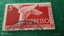 ıTALYA-1944-1946    5 LİRE      USED - Correo Aéreo