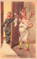 HUMOUR - Capitulation Sans Conditions - Femme Enceinte Attendant Son Mari - Carte Postale Ancienne - Humor