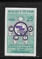 COTE D'IVOIRE 1960 Xe Anniversaire De La C.C.T.A. - Postes Et Télécommunication   YVERT N°190 NEUF MNH** NON DENTELE - Côte D'Ivoire (1960-...)
