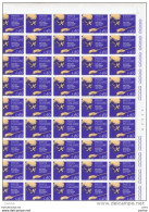 REPUBBLICA:  1967  A. TOSCANINI  -  £. 40  VIOLETTO, AZZURRO  E  GIALLO  FGL. 50  N. -  SASS. 1035 - Feuilles Complètes