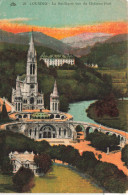 FRANCE - Lourdes - La Basilique Vue Du Château Fort - Colorisé - Carte Postale Ancienne - Lourdes