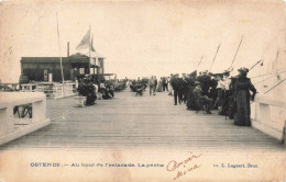 BELGIQUE - OSTENDE - Au Bout De L'estacade - La Pêche  - Animé - Carte Postale Ancienne - Oostende