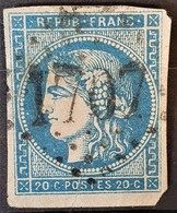 FRANCE 1870 - GRASSE Cancel - YT 45A - 20c - Petite Coupure Sur La Côté Gauche ... - 1870 Bordeaux Printing