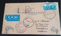 17 Feb 1934 Kaitaia -Sydney Return Trans Tasman Flight VH-UXX Faith In Australia - Storia Postale