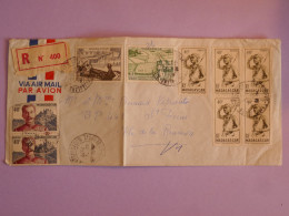 DA9  MADAGASCAR   BELLE LETTRE RECOM. 1958    TANANARIVE  A ST DENIS  L ILE DE LA REUNION +AFFR. FOISONNANT+++ - Briefe U. Dokumente