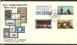 GUERNESEY. N°190-3 De 1979 Sur Enveloppe 1er Jour. Camions De La Poste. - Camions