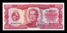 Uruguay 100 Pesos 1967 Pick 47a(9) Serie A Sc Unc - Uruguay