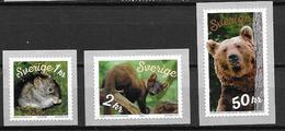 Suède 2018 Série Neuve Animaux: Souris, Ours - Unused Stamps