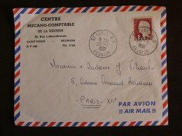 DA9 LA REUNION CFA     BELLE  LETTRE  . 1961   ST DENIS  A  PARIS  FRANCE +AFFR. INTERESSANT+++ - Brieven En Documenten
