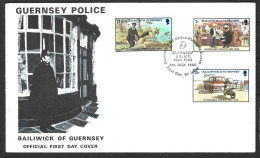 GUERNESEY. N°201-3 De 1980 Sur Enveloppe 1er Jour. Police. - Politie En Rijkswacht