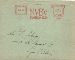 PAYS BAS EMA NVBV AMSTERDAM 1935 SUR LETTRE POUR LA FRANCE - Frankeermachines (EMA)