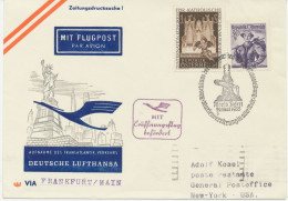 ÖSTERREICH 1955, Erstflug Deutsche Lufthansa – Aufnahme Des Überseeverkehrs Mit Superconstellation über Shannon/Irland - Primeros Vuelos