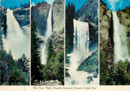 USA Yosemite National Park CA - The Four Falls Nevada, Yosemite, Vernal & Bridal Veil Multi View - Yosemite