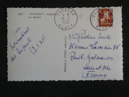 DA10  ALGERIE      BELLE  CARTE  1955 BURDEAU   A  REUIL    FRANCE + LA MAIRIE  +AFFR. INTERESSANT+++ - Briefe U. Dokumente