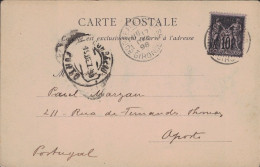 GIRONDE - BORDEAUX - SAGE 10c - DESTINATION - POTO - PORTUGAL - LE 17-12-1898 . - 1877-1920: Période Semi Moderne