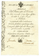 10 DUCATI CEDOLA BANCO GIRO DI VENEZIA 01/10/1798 SUP- - Altri & Non Classificati