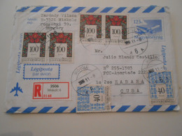 Hongrie , Lettre Reçommandee De Miskolç 1999 Pour Habana - Covers & Documents