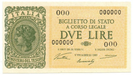 2 LIRE CAMPIONE BIGLIETTO DI STATO LUOGOTENENZA UMBERTO VENTURA 23/11/1944 QFDS - Andere