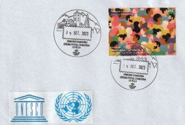 2023:30ème Anniversaire De L'adhesion D'Andorra Aux Nations-Unies Et Unesco. Oficina Postal D'Andorra - Storia Postale