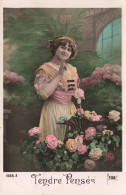 FANTAISIES - Femmes - Tendre Pensée - Colorisé - Carte Postale Ancienne - Women