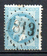 France Gros Chiffres GC 1813 Hucqueliers N° 29 Napoléon III Bleu De France Cote : 20,00€ - 1863-1870 Napoleon III With Laurels