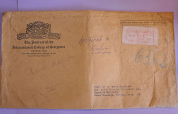 DA10  ETATS UNIS     BELLE LETTRE CURIOSITY  1954  COLLEGE OF SURGEONS +CHICAGO A TORINO ITALIA AFF. INTERESSANT+++++ - Briefe U. Dokumente