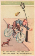 HUMOUR - Ma Tête Tiendra T Elle Le Coup ? - Accident De Vélo - Chien Aboyant - Carte Postale - Humor