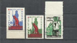 8280-3 VIÑETAS GUERRA CIVIL ESPAÑA CATALUÑA AYUDA MUTILADOS GUERRA MNH**.  3 VIGNETTES CIVIL WAR SPAIN CATALONIA HELP MU - Republican Issues