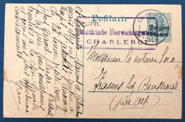 Belgique, Entier-carte (occupation) De Charleroi 1915 + Censure Charleroi - (A005) - Otros & Sin Clasificación