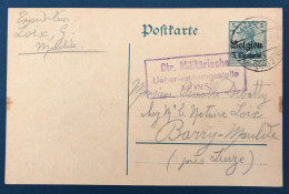 Belgique, Entier-carte (occupation) De Mons 1915 + Censure Mons - (A017) - Other & Unclassified