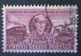 United States, Scott #993, Used(o), 1950, Railroad Engineers, 3¢, Violet Brown - Oblitérés