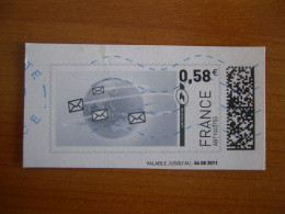 France Montimbrenligne Sur Fragment Tettres Autour De La Terre - Druckbare Briefmarken (Montimbrenligne)