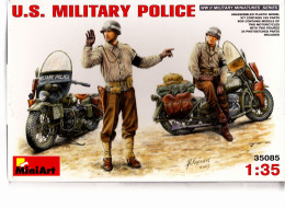 Figurines MiniArt  -  HARLEY DAVIDSON Et US MILITARY POLICE  - Ref  35085 - 1/35 - Figurines