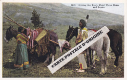 INDIANS - HITTING THE TRAIL - CHIEF THREEBEARS AND SQAW - Other & Unclassified