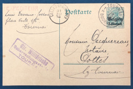 Belgique, Entier-carte (occupation) De Tournai 1915 + Censure Tournai - (A126) - Autres & Non Classés