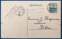 Belgique, Entier-carte (occupation) De Tournai 1916 + Censure Tournai - (A131) - Autres & Non Classés