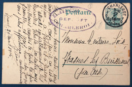 Belgique, Entier-carte (occupation) De Charleroy 1915 + Censure Charleroi - (A134) - Other & Unclassified