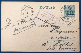 Belgique, Entier-carte (occupation) De Tournai 1916 + Censure Tournai - (A144) - Other & Unclassified