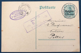 Belgique, Entier-carte (occupation) De Tournai 1916 + Censure Tournai - (A155) - Autres & Non Classés