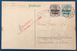 Belgique, Entier-carte (occupation) + Complément De Jumet 1917 + Censure Charleroi - (A188) - Sonstige & Ohne Zuordnung