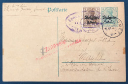 Belgique, Entier-carte (occupation) + Complément De Jumet 1917 + Censure Charleroi - (A204) - Andere & Zonder Classificatie