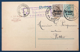 Belgique, Entier-carte (occupation) + Complément De Tournai 1916 + Censure Tournai - (A223) - Sonstige & Ohne Zuordnung