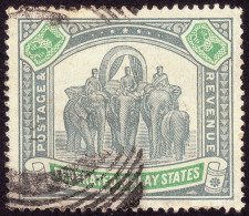 FEDERATED MALAY STATES FMS 1900 $1 Wmk.MCC Sc#14 - USED Bottom Left Corner CREASE @TE275 - Federated Malay States