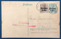 Belgique, Entier-carte (occupation) De Jumet 1917 + Complément, Censure - (A312) - Sonstige & Ohne Zuordnung