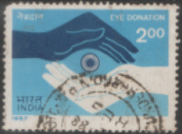 USED STAMP FROM 1987 INDIA ON EYE DONATION - Used Stamps