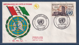 Cote D'Ivoire - Premier Jour - FDC - ONU - 1962 - Côte D'Ivoire (1960-...)