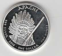 -  MONNAIE 1 DOLLAR APACHE 2016 En Argent Poids 31 Grammes Dans Sa Capsule D'origine. - Verzamelingen