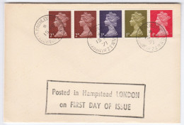 1971  FDC Coil Strip HAMPSTEAD FINCHLEY RD CDS  Gb Stamps Cover - 1952-1971 Pre-Decimal Issues