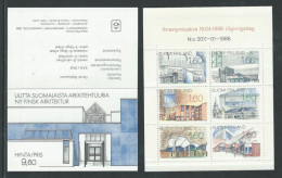 Finland Finnland Finlande 1986 New Finnish Architecture Set Of 6 Stamps In Block In Booklet Mint - Booklets
