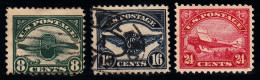 ETATS-UNIS - PA 4/6 - AVION De HAVILLAND Et INSIGNE - (n°4/5 Oblitérés Et 6*) - 1b. 1918-1940 Unused